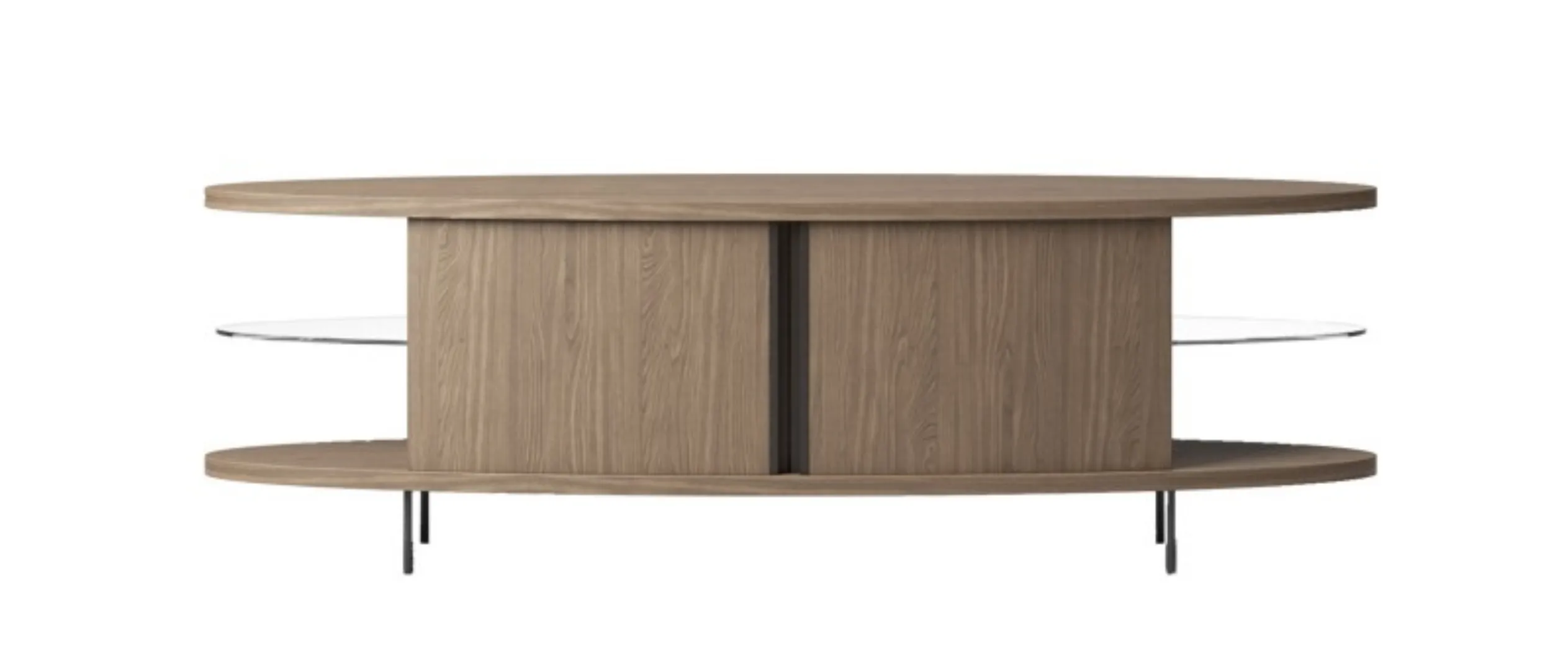 oval sideboard with beverly glass