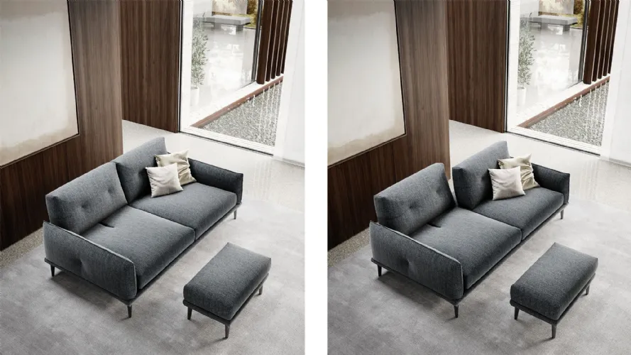 Blake sofa with adjustable backrests