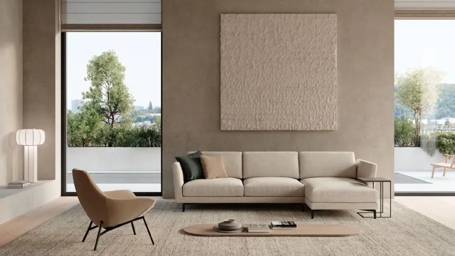 Gregory modern sectional sofa with armchair
