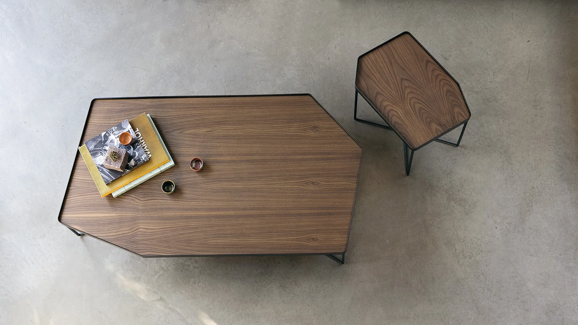 kirk design coffee table in wood and metal