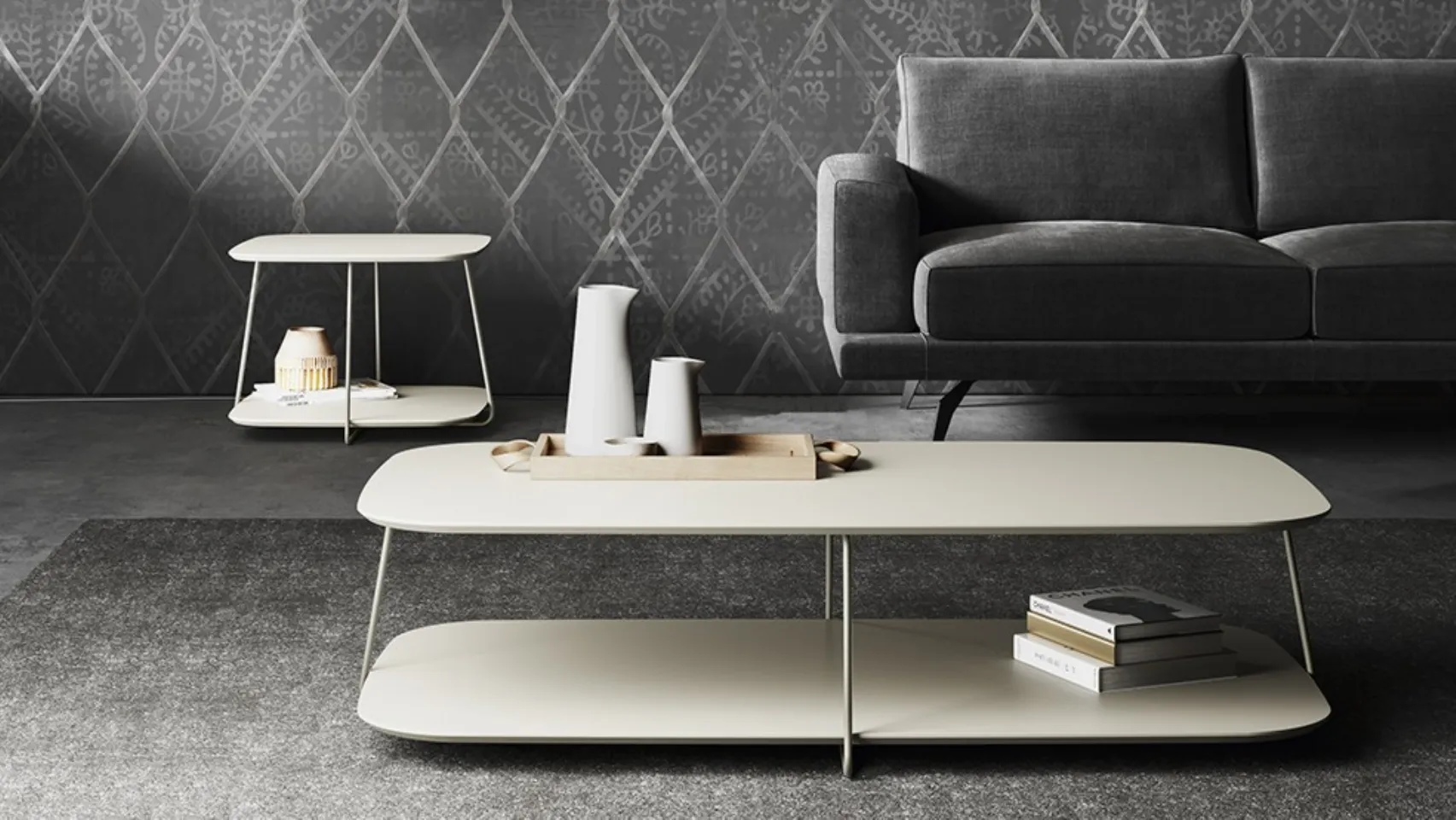 Plane two-tier coffee table