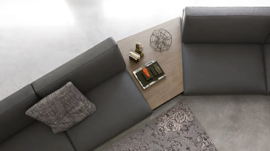 detail of table embedded in bart sofa