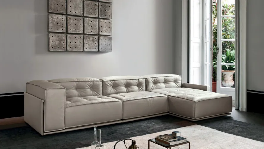 leather sofa with Glamour button