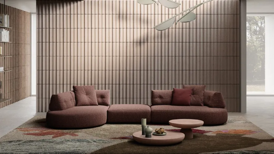 Lotus composition with curved elements 