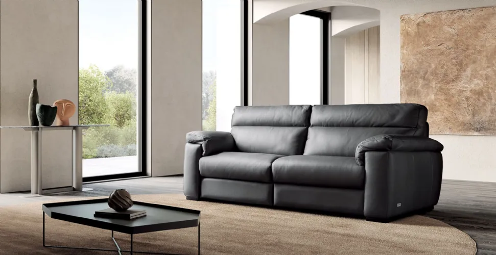 William leather sofa with high back