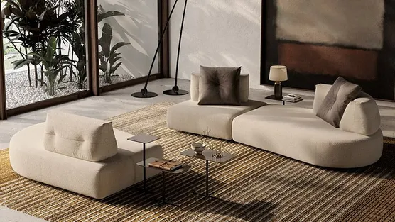Lotus modular curved sofa