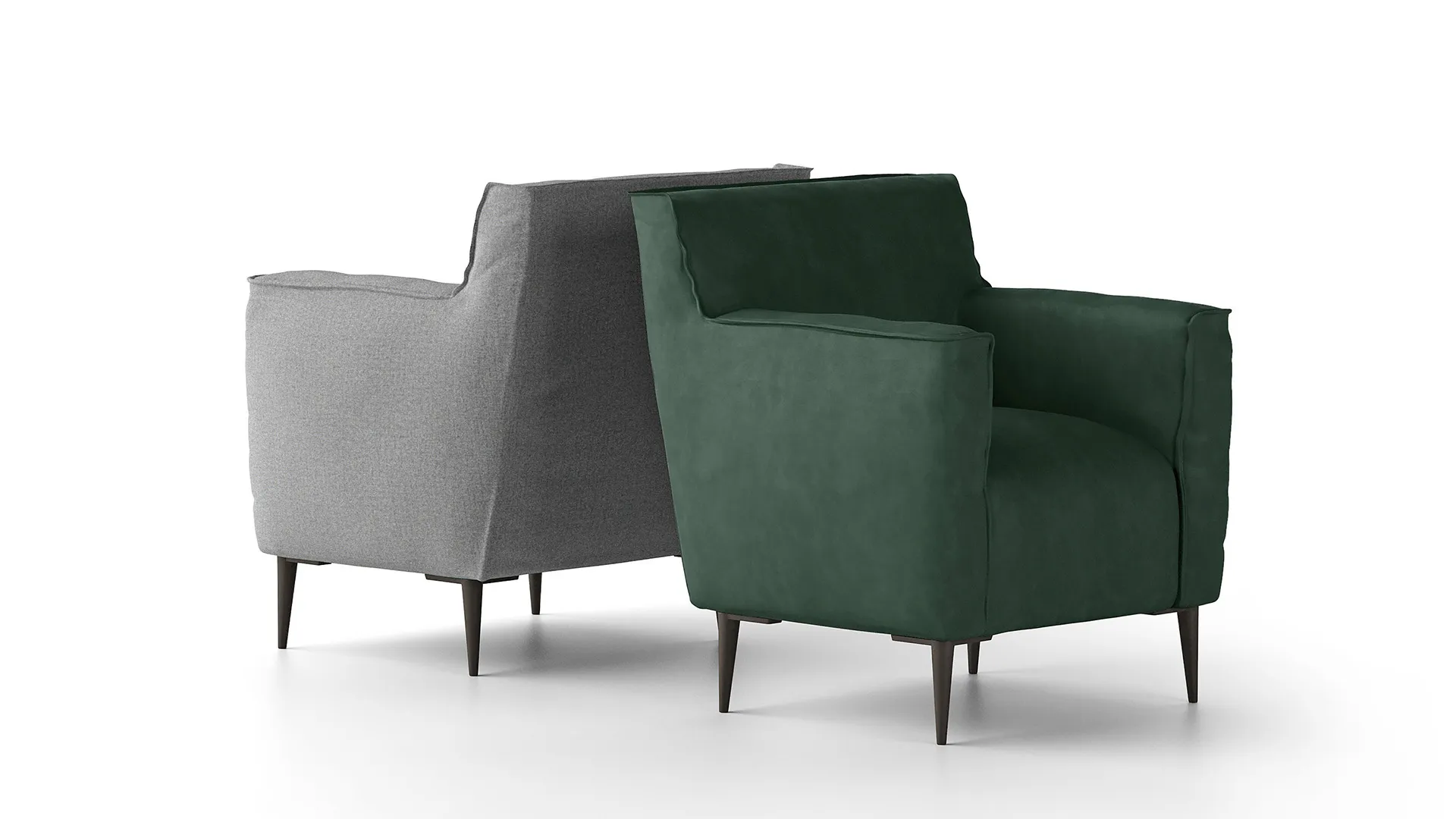 armchair in moon feather fabric