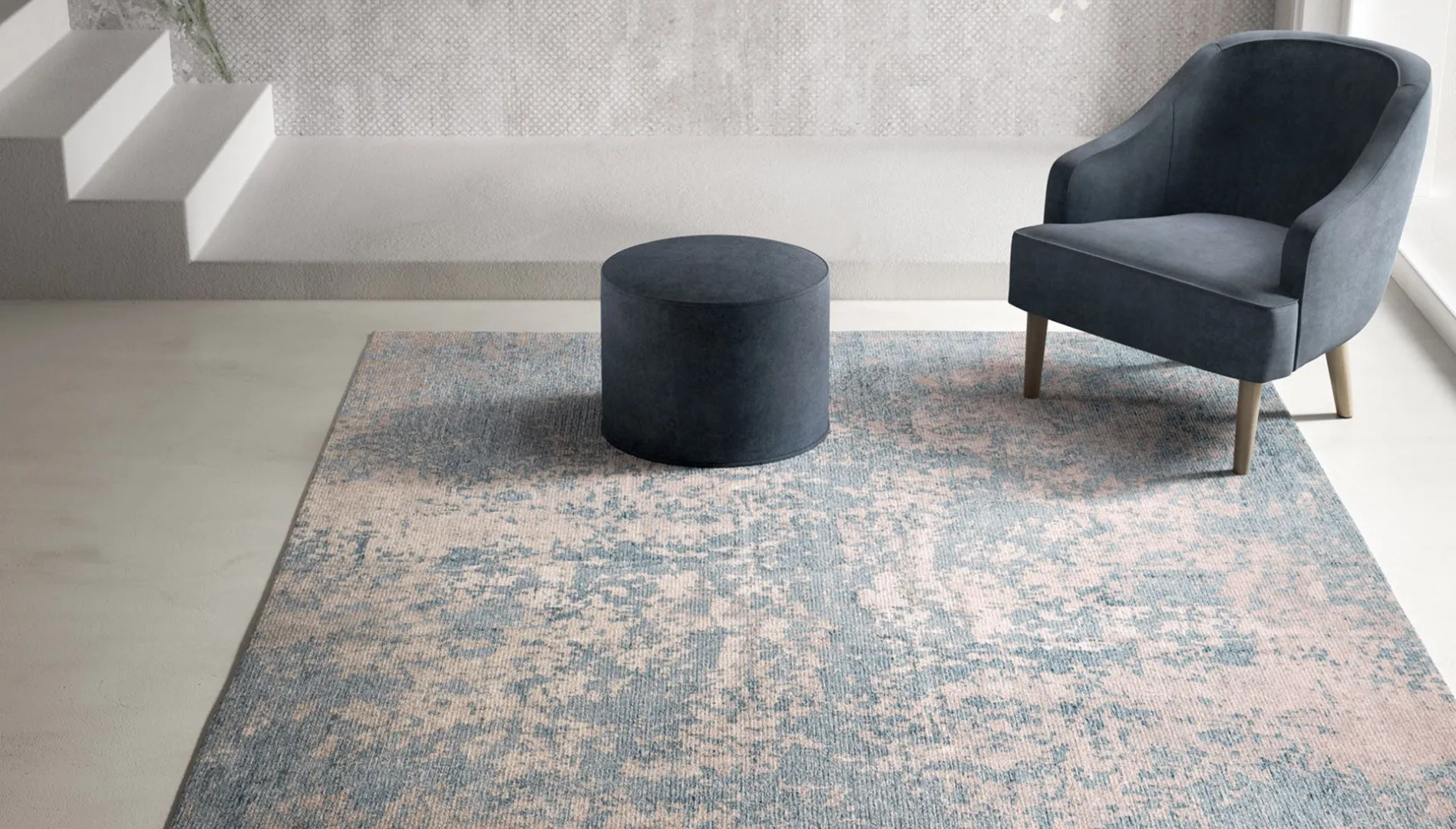 blue melange carpet