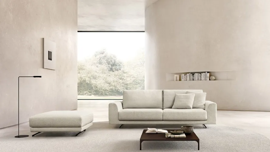 Norman white sofa with ottoman
