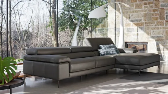 Sofa with headrest