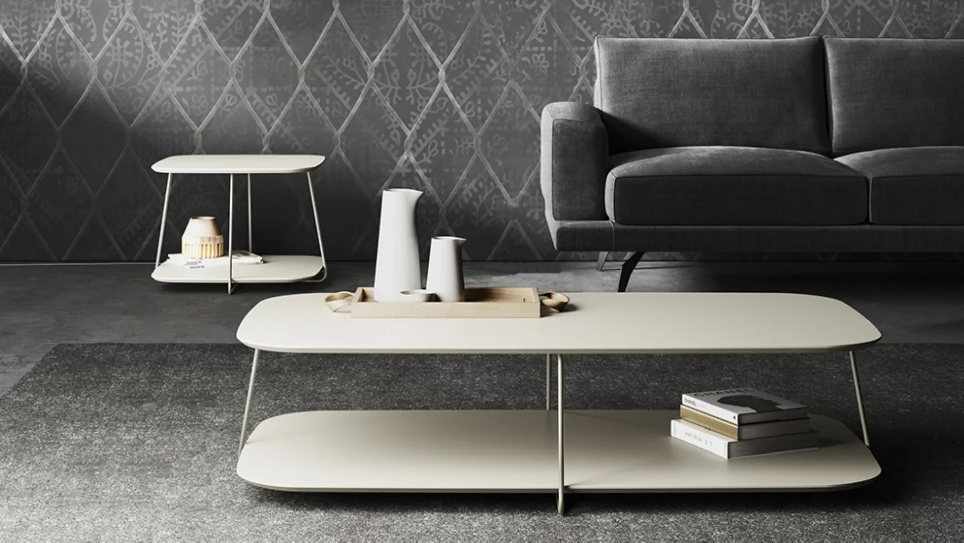 Plane two-tier coffee table