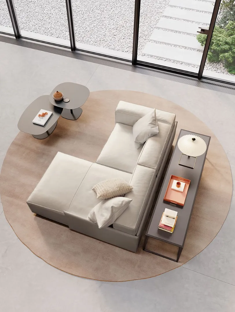 White leather designer sofa