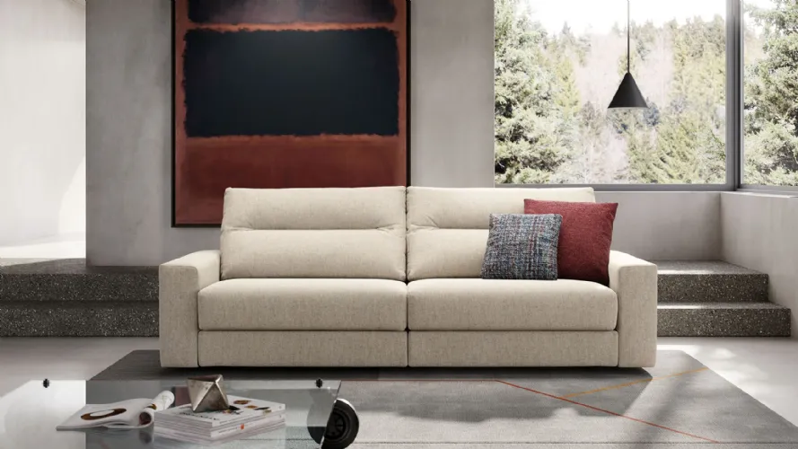 Samir two-seater sofa with extendable seats.
