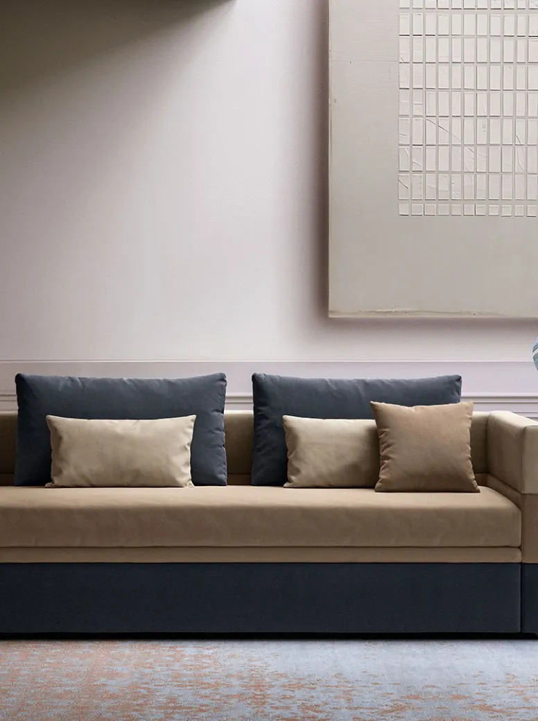 Tarek sofa with multicoloured bed ready