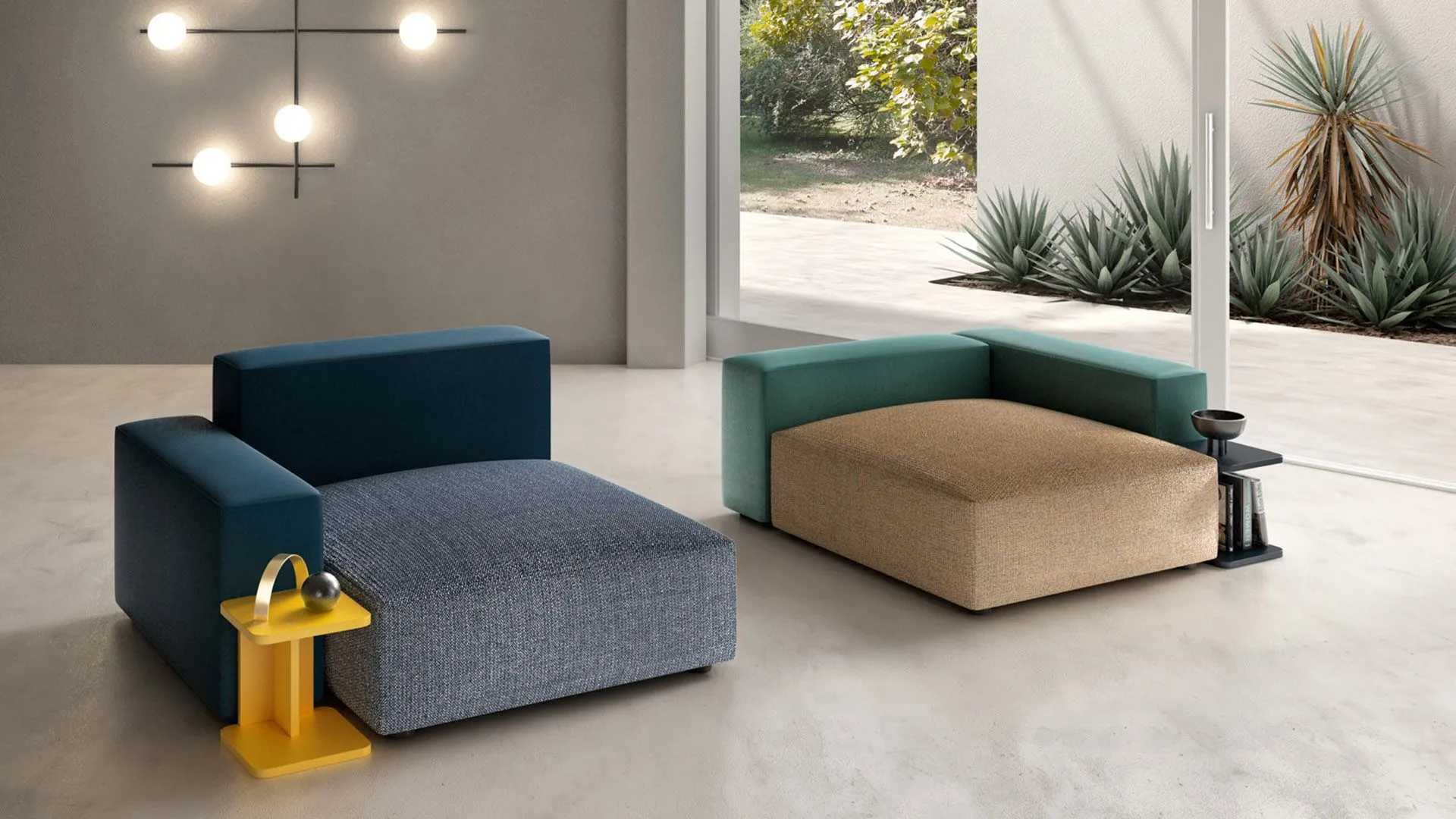 pouf with modular seating system
