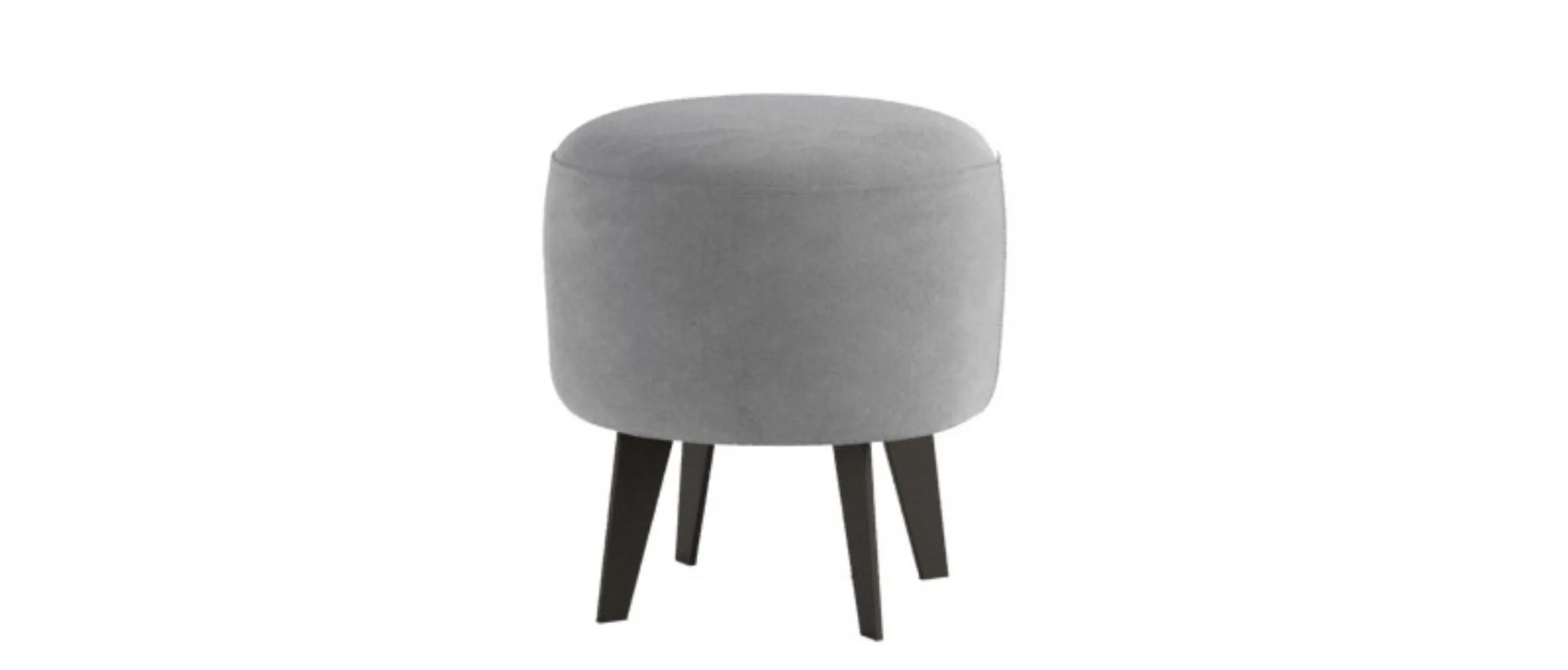 rounded pouf in kip leather
