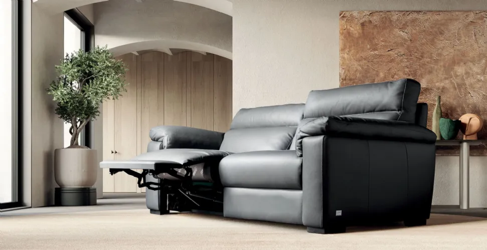 William leather sofa with relax mechanism