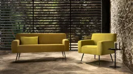 yellow armchair and sofa