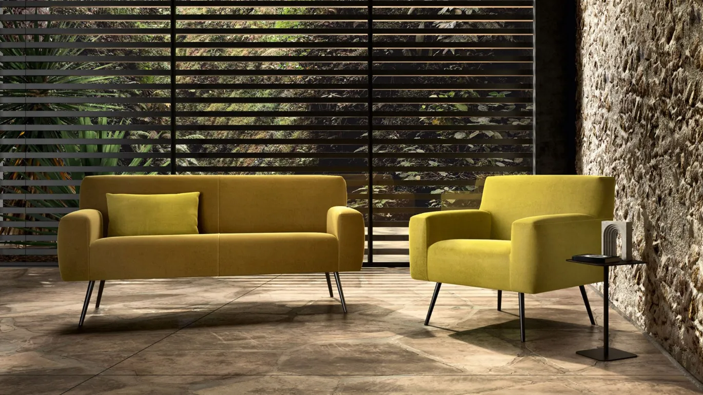 yellow armchair and sofa