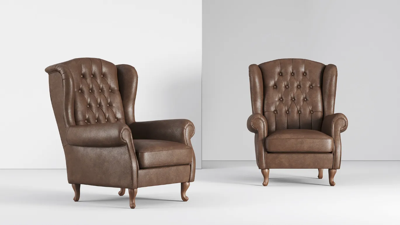 bergère tufted armchair