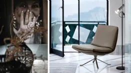 design armchair in Kelly fabric
