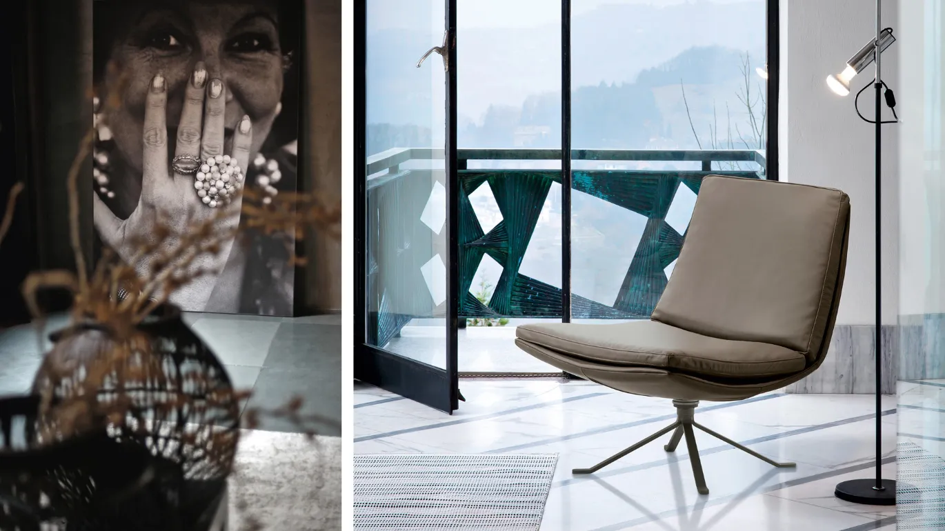 design armchair in Kelly fabric