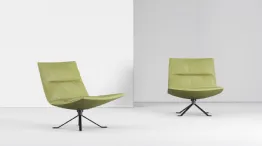 Lounge fabric swivel armchair