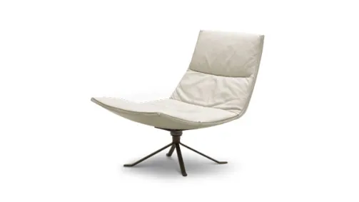 Louge leather swivel armchair
