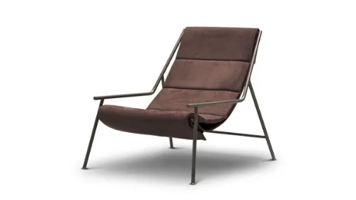 armchair in metal and leather Moon