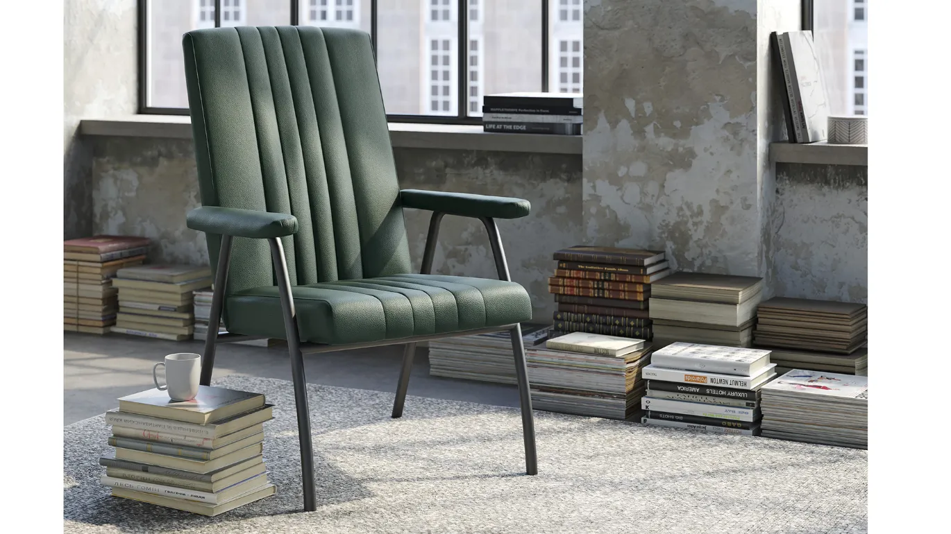 vintage armchair with metal frame nora