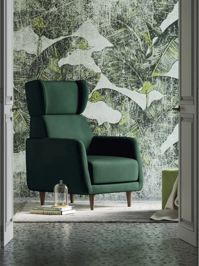 high back velvet armchair roberta