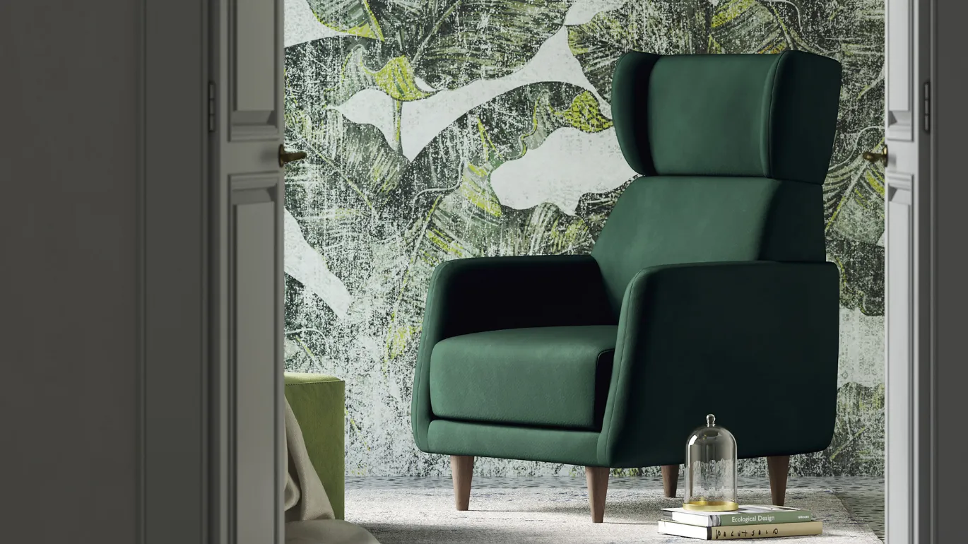 high back armchair roberta