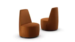 burnt orange armchairs