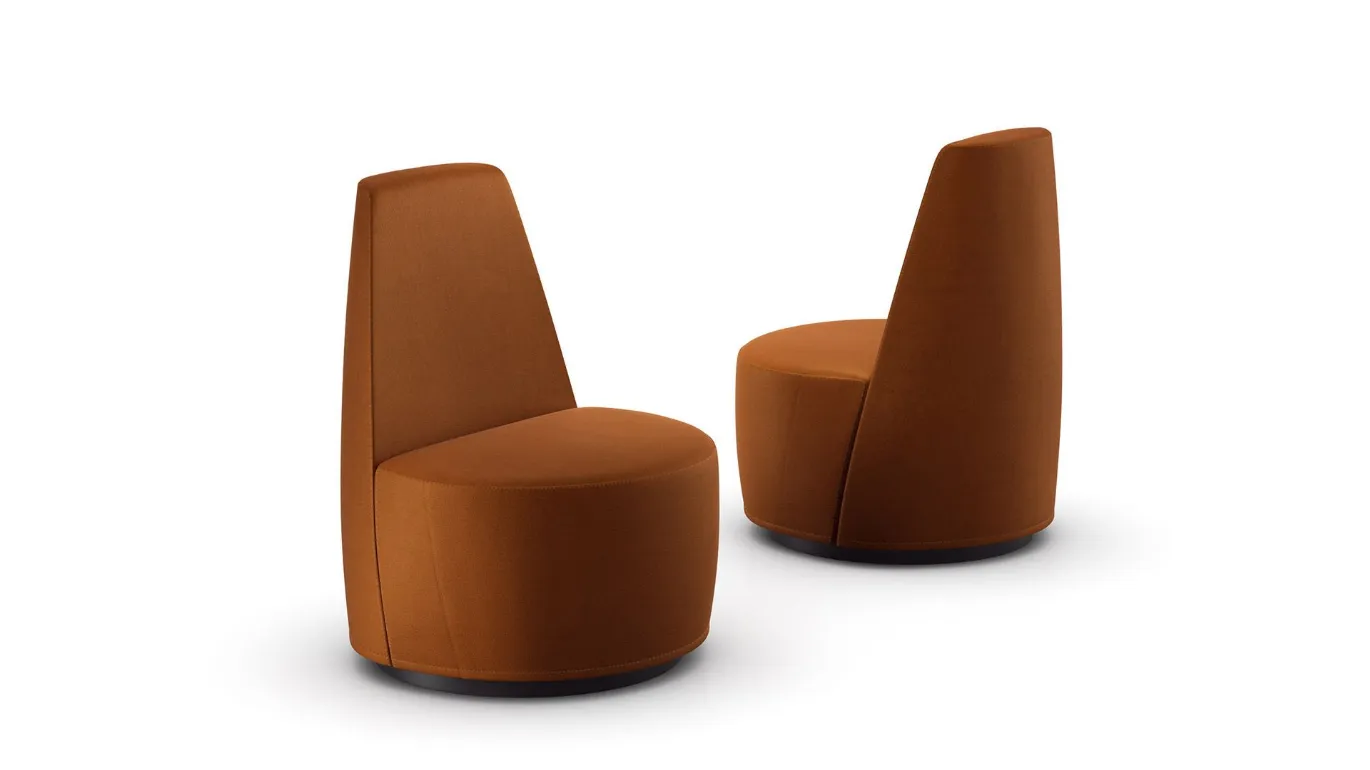 burnt orange armchairs