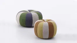 Bound colored pouf