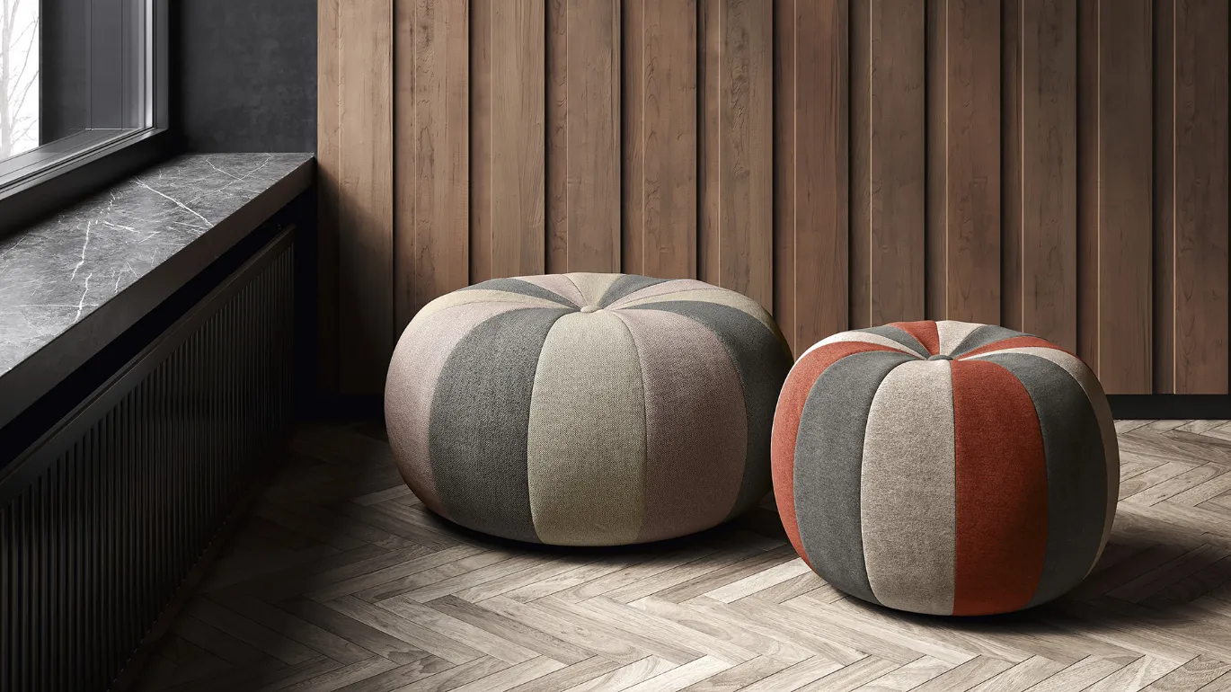 round pouf with wedges Bound