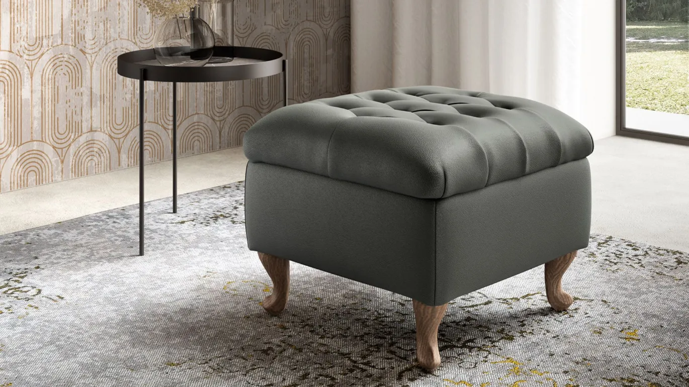 classic pouf in calvin leather