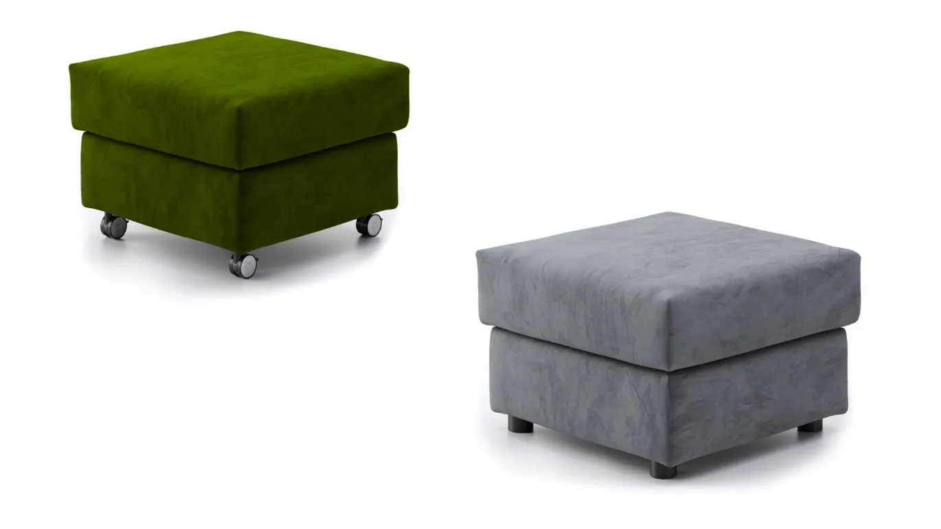 pouf with universal wheels
