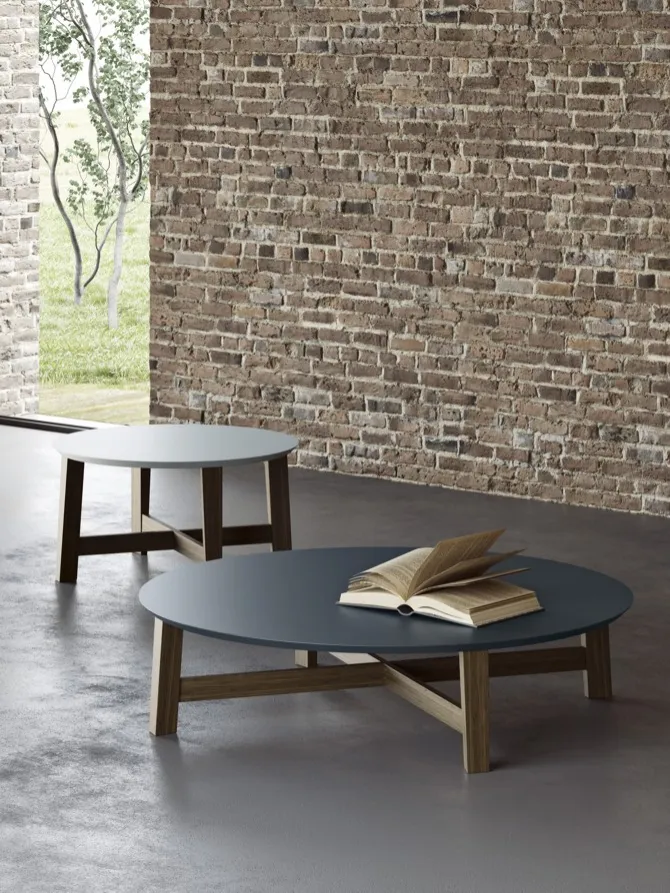 pair of round tables
