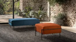 pair of modern poufs