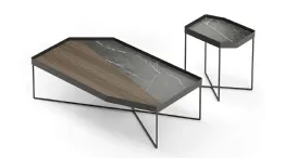 kirk metal and stone coffee table