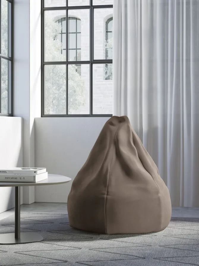sack pouf in lupine leather