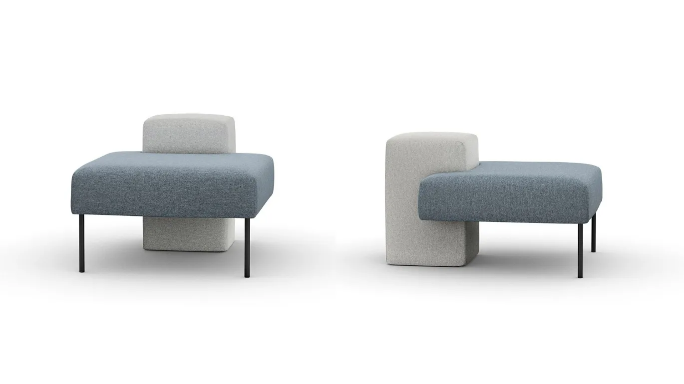 pouf with two seats