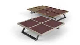 otis coffee table with lacquered inserts