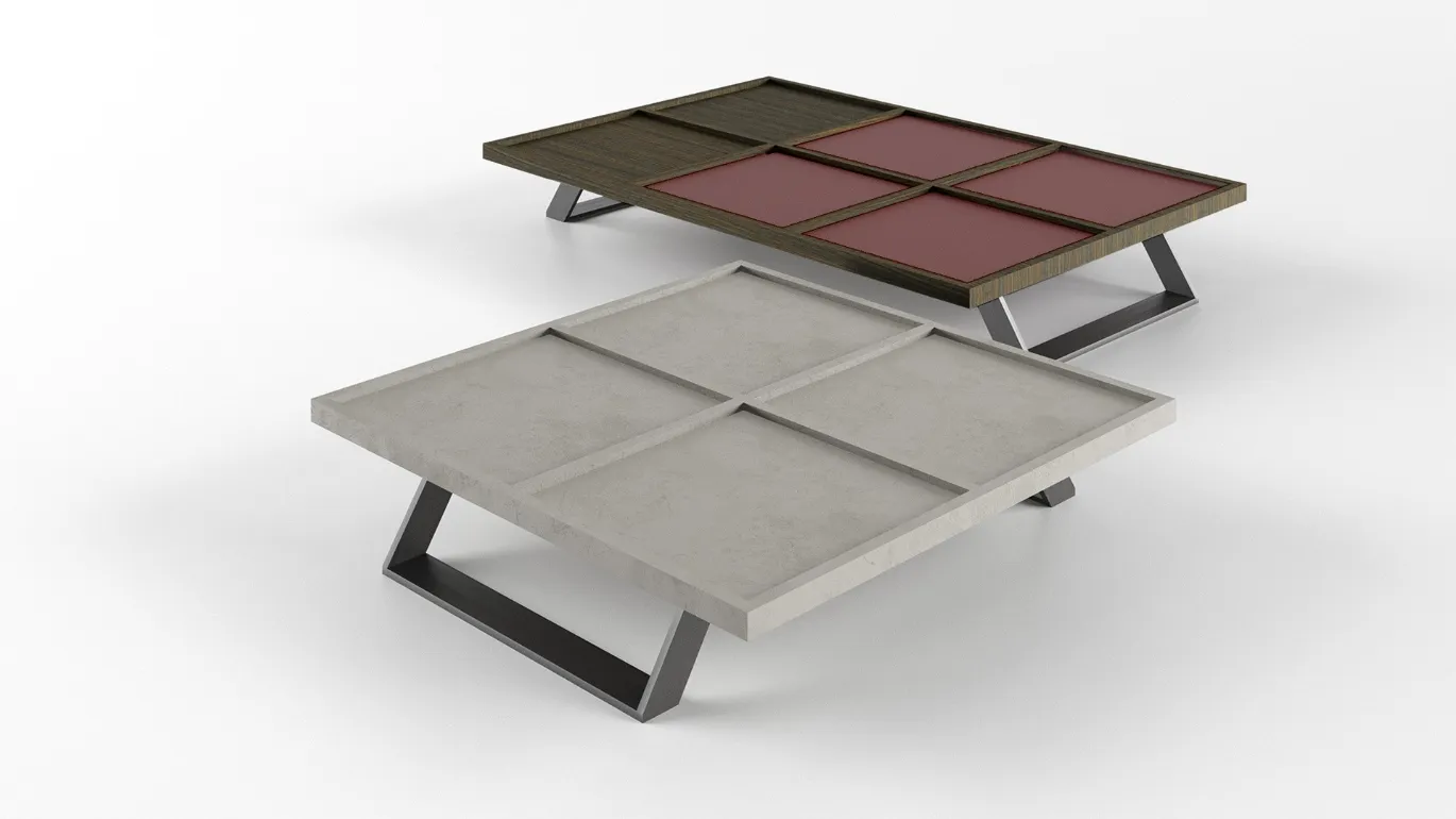 otis design coffee table with lacquered inserts