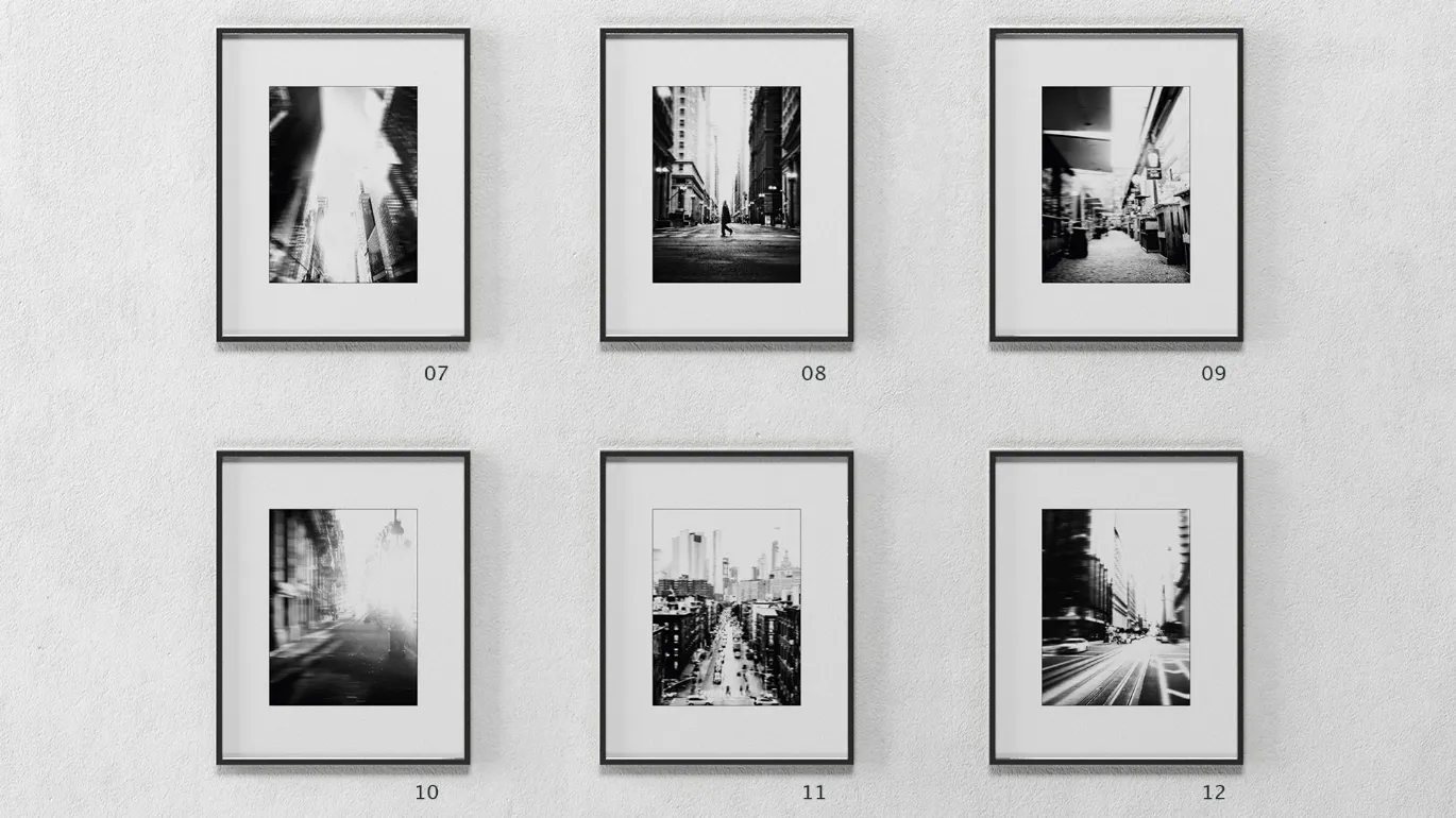black and white paintings with frame