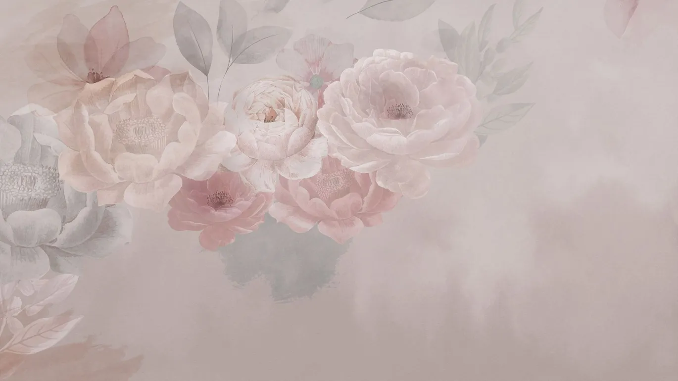 wallpaper with roses pastel colours