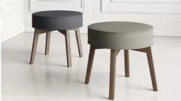 pouf stool in rik fabric