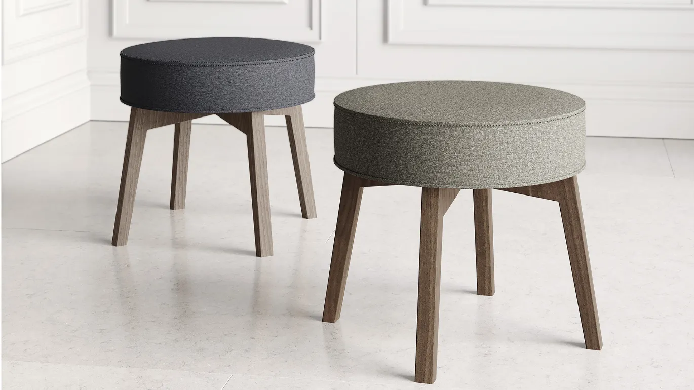 pouf stool in rik fabric
