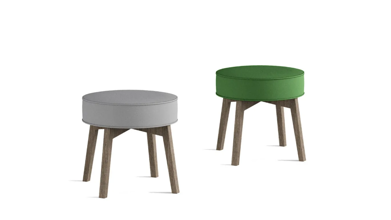 pouf stool in rik microfibre
